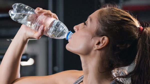 Drinking from plastic bottle