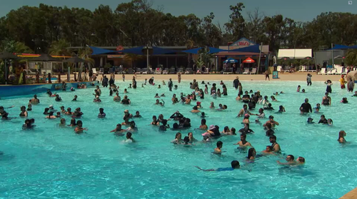 Victorians flocked to pools and beaches across the state in a bid to cool off.