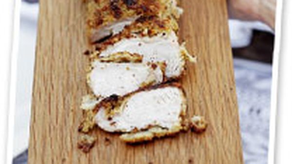 Parmesan and herb-crumbed turkey