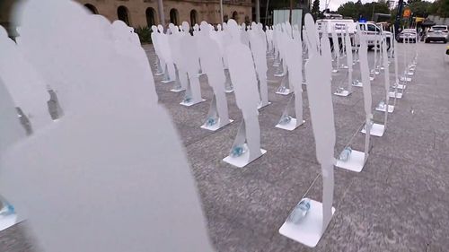 Police have set up a display in the heart of Brisbane this morning that pays tribute to the lives lost and reminds drivers of their responsibility on the roads.﻿