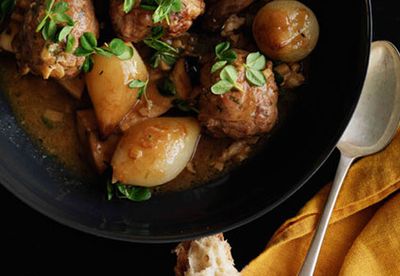 Braised duck and chestnut kofta with king brown mushrooms