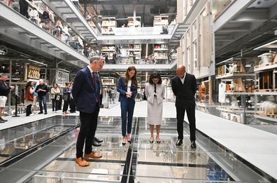 Catherine, the Princess of Wales visiting the V&A East Storehouse, a brand-new cultural destination in east London, to highlight the importance of creative opportunity and celebrate the joy found in creative expression. Opened on 31 May, V&A East Storehouse reinvents the idea of a museum store and offers free, unprecedented public access to the V&A collections and archives. 