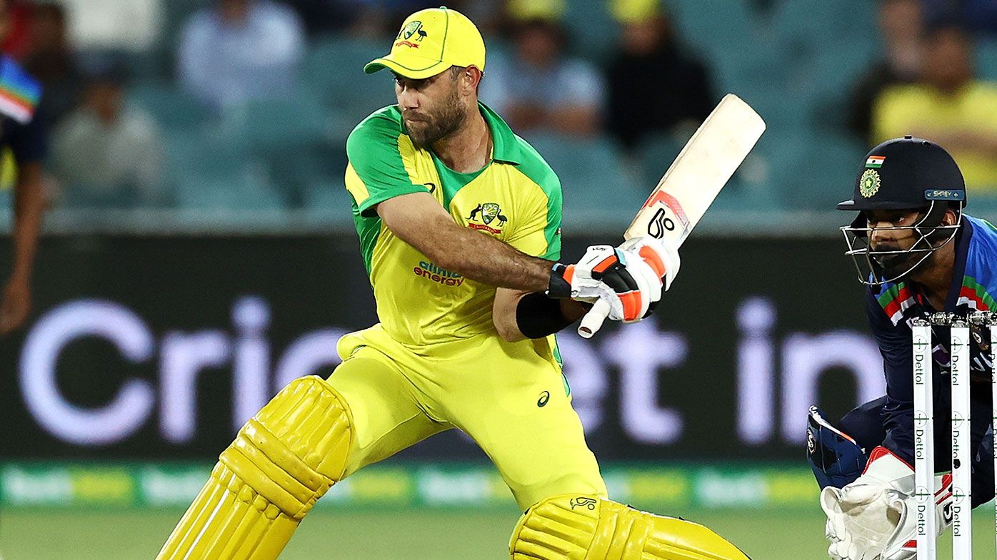 Glenn Maxwell of Australia bats during game three of the One Day International series between Australia and India 