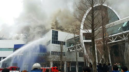 Four people killed after fire tears through South Korean shopping centre 