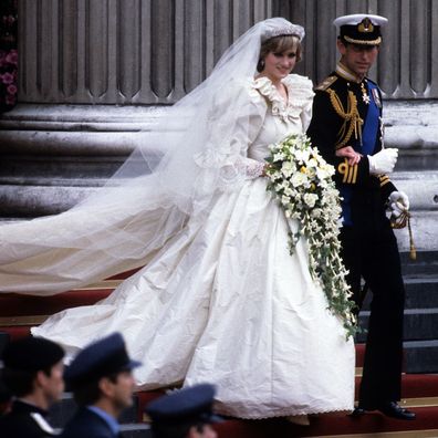 Princess Diana and Prince Charles on their wedding day in 1981.