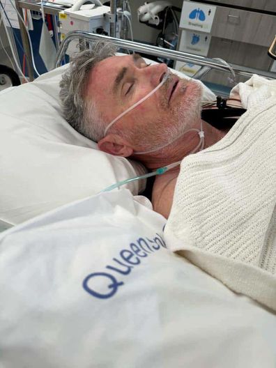 David Hughes in hospital