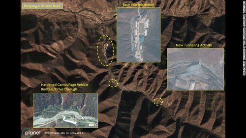 The satellite images show the base remains active.