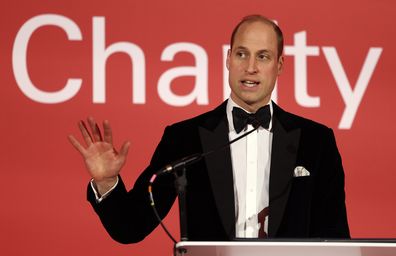 Britain's Prince William, Prince of Wales delivers a speech during the London Air Ambulance Charity Gala Dinner 