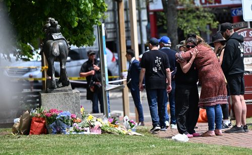 Crash scene and tributes following the incident at the Royal Daylesford Hotel