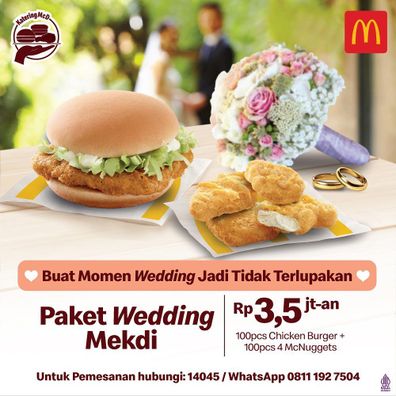 McDonalds Indonesia release exclusive wedding package deal.
