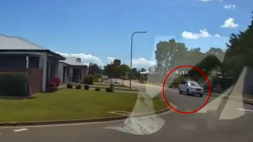 The supposed getaway car was captured on dashcam. Kristy Collins Townsville axe