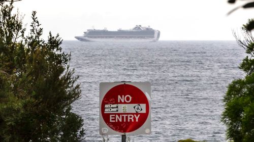 The Ruby Princess cruise chip is floating off the coast of Sydney.