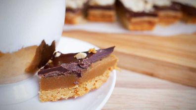 Cheat's easy caramel slice