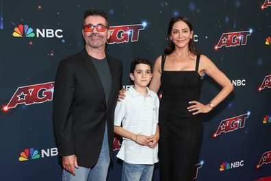 Simon Cowell, Eric Cowell and Lauren Silverman at the "America's Got Talent" Season 18 finale in 2023.