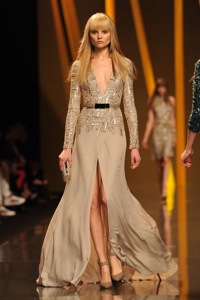 Abbey Lee Kershaw walks the runway during the Elie Saab Ready-To-Wear Fall/Winter 2012 show as part of Paris Fashion Week on March 7, 2012.