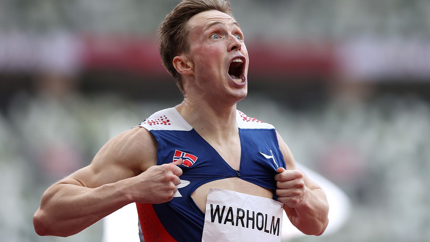 Norway's Karsten Warholm crushes world record in electric 400m Olympic hurdles final