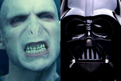 The bat-like villain's chronic respiratory condition isn't the only thing that makes him mean. Of course he wears black, and while he used to be human, he's quite beyond that now. He has powers of clairvoyance and suggestion, and watch out for the death-grip. (Voldemort/Darth Vader)