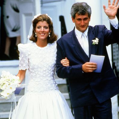 Caroline Kennedy and Edwin Schlossberg married in the Church of Our Lady of Victory on July 19, 1986 in Hyannis Port, Massachusetts. (Photo by PL Gould/IMAGES/Getty Images)