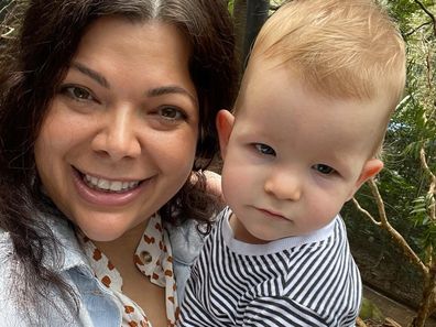 Debbie with her son Lorenzo.