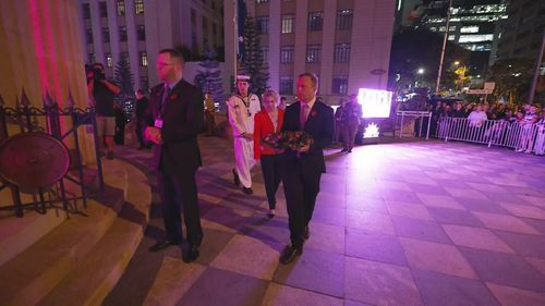 Queensland Premier Steven Miles at Brisbane dawn service ceremony 