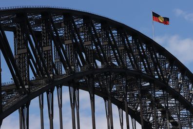 Aboriginal flag Sydney Habour Bridge