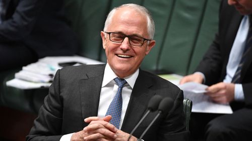 Malcolm Turnbull in Question Time today. (AAP)