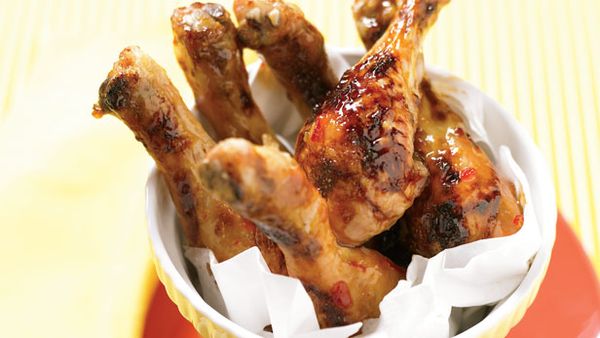 Chilli and apricot glazed legs