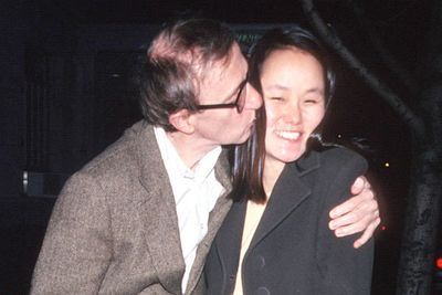 She used to be his daughter, now she's his wife! The sight of Woody Allen kissing his adopted kid (now the <i>mother</i> of his kids) will never cease to turn stomachs!