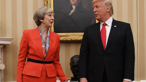 Mr Trump will hold bilateral talks with UK Prime Minister Theresa May. (AAP)