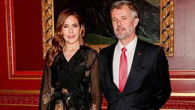 PARIS, FRANCE - APRIL 01: King Frederik X of Denmark and Queen Mary of Denmark host a dinner at Le Grand Hotel on April 01, 2025 in Paris, France. The theme of the visit is "Denmark - France: Partnering for a Resilient Europe for the Future" in four areas: renewable energy, healthcare, defense and culture. (Photo by Pierre Suu/Getty Images)