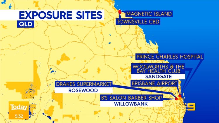 Coronavirus Queensland Update Full List Of Latest Exposure Sites Venues And Hotspots Community Centre City Shops Named As Possible Brisbane Exposure Sites