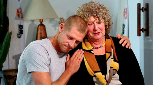 Mick Fanning and his mother Elizabeth Osborne.