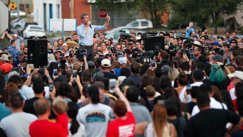 Presidential candidate Beto O'Rourke speaks at a vigil in El Paso after the massacre there.
