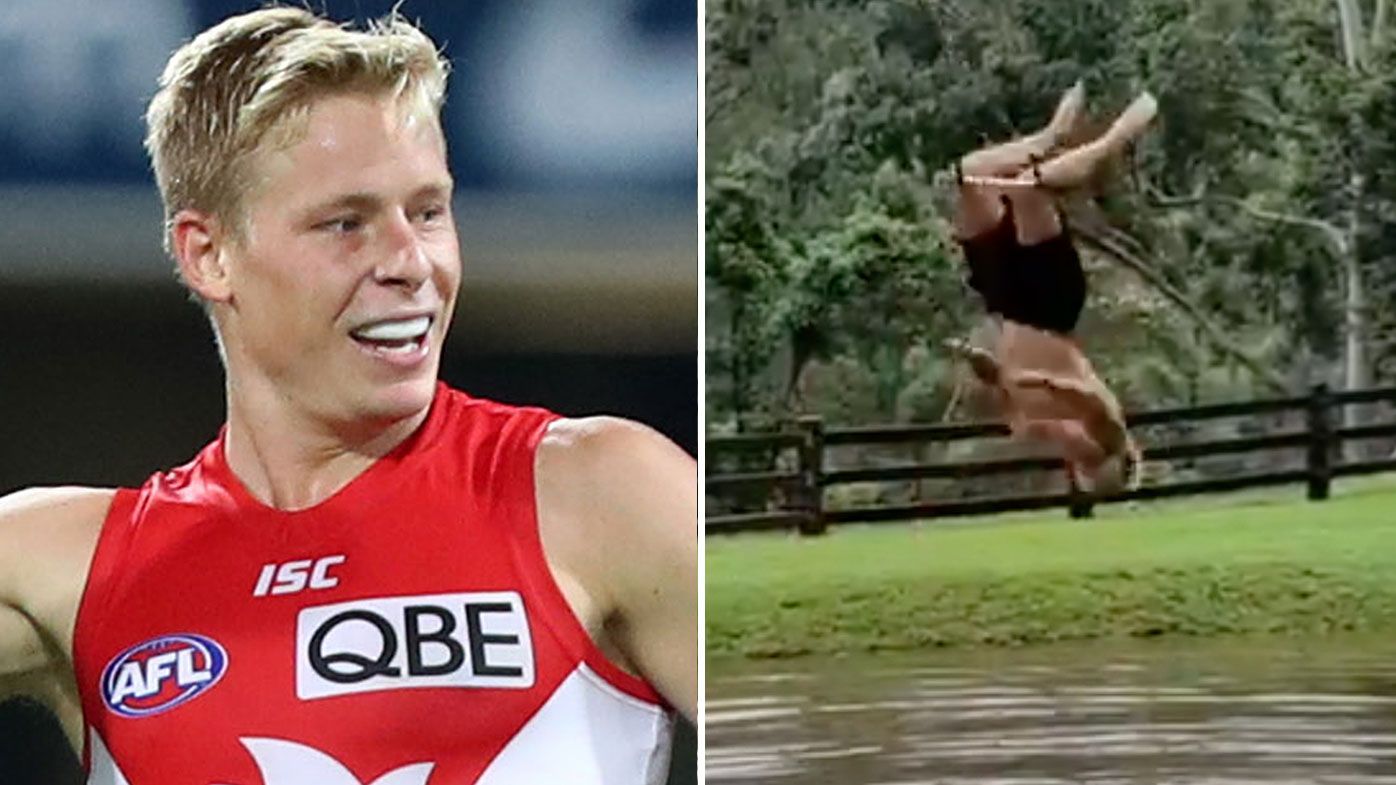 Sydney Swans star Isaac Heeney hits back at criticism of wakeboarding in isolation