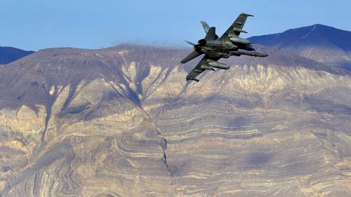 Jets routinely fly through the so-called 'Star Wars canyon' in Death Valley.