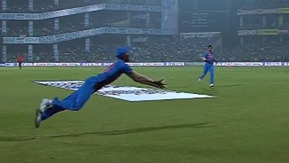 Cricket: India's Hardik Pandya makes spectacular catch to dismiss Martin Guptill in T20 against NZ