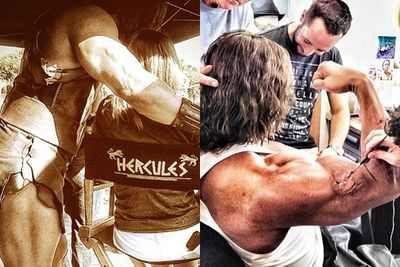 <b>Dwayne Johnson</b> aka "The Rock" has tweeted his final pics from the set of <i>Hercules: The Thracian Wars</i> since filming wrapped on October 19, 2013. Check them out here!<br/><br/>Directed by <i>Red Dragon</i>'s <b>Brett Ratner</b>, <i>Hercules</i> also stars <b>Ian McShane, Rufus Sewell, Joseph Fiennes, Peter Mullan, John Hurt</b> and <b>Rebecca Ferguson</b>. <br/><br/>Stay tuned after the pics for some special video moments from The Rock. Bring it!<br/><br/>(Images: @TheRock/Instagram)