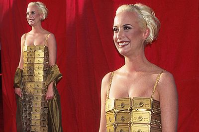 Nobody even knew who Aussie designer Lizzy Gardiner was before she wore this now-famous frock to the 1995 Oscars. Love it or hate it, it sure got her noticed.
