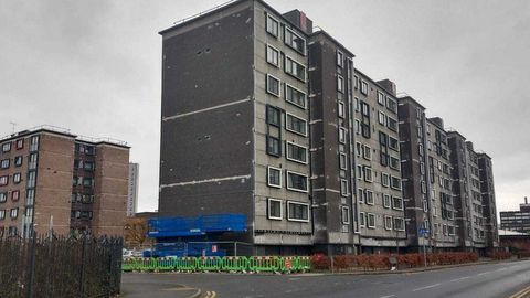 Salford towers pendleton together cladding scandal letter wear a hat and gloves