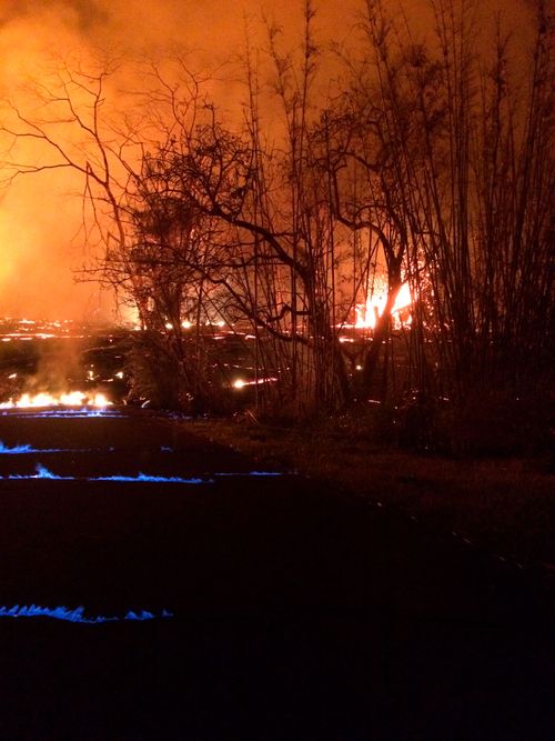 Hawaii's Kilauea volcano is causing blue flames (U.S. Geological Survey)