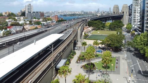 An illustration of the current bike ramp in North Sydney.