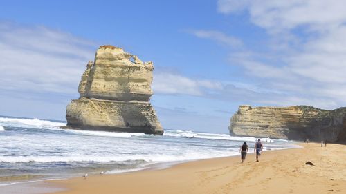 Gibson Steps in the Port Campbell National Park along the Great Ocean Road in Melbourne, Victoria. (AAP)