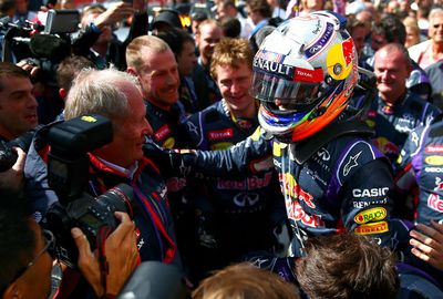 Ricciardo celebrated the Belgium win with Red Bull team guru Dr Helmut Marko.