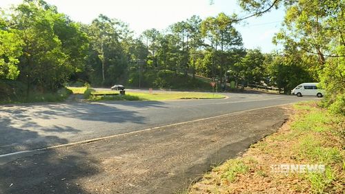 The child was fond on Eumundi-Noosa Road on the Sunshine Coast on Thursday morning.