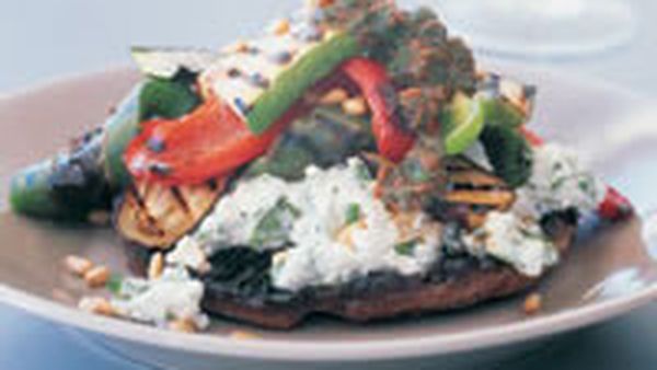Grilled vegetable and ricotta stack
