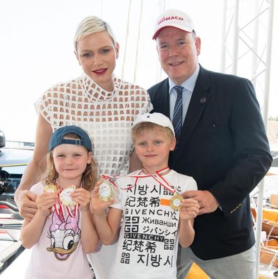 Princess Charlene and Prince Albert pick up their kids from summer camp, July