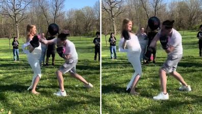 Pregnant woman hits back about boxing gender reveal