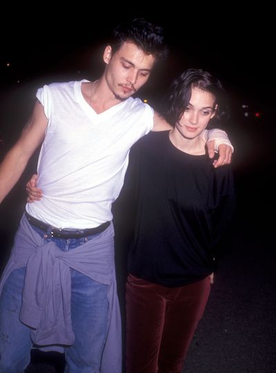 Johnny Depp and Winona Ryder at Herb Ritts' birthday party in 1990