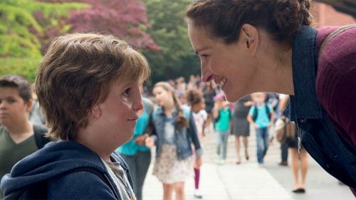 Julia Roberts and Jacob Tremblay star in the movie Wonder. (Supplied)