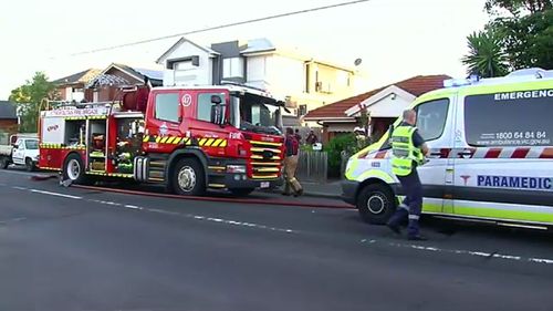 A woman and her two dogs were rescued from a burning home in Melbourne. (9NEWS)